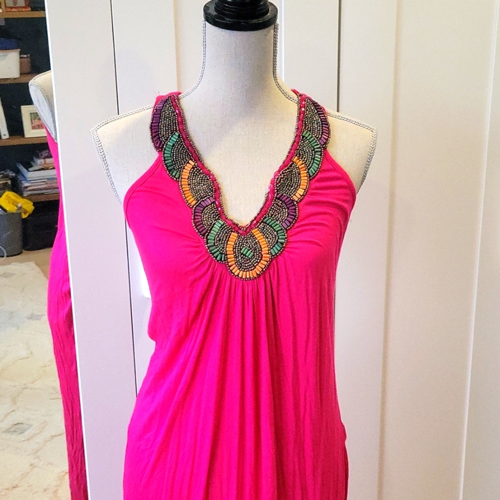 Romeo and Juliet Couture hot pink maxi dress